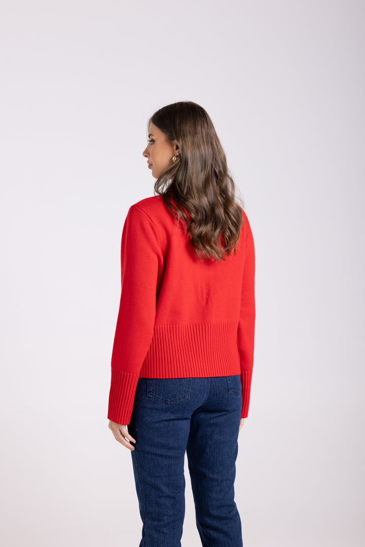 Zip Through Cardigan - Poppy - TT62