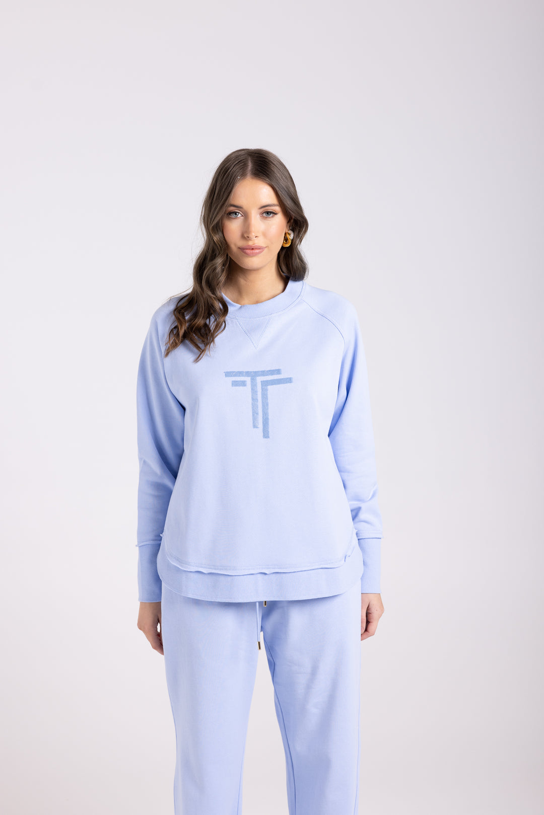 Sequined Sweat - Powder Blue - TT64