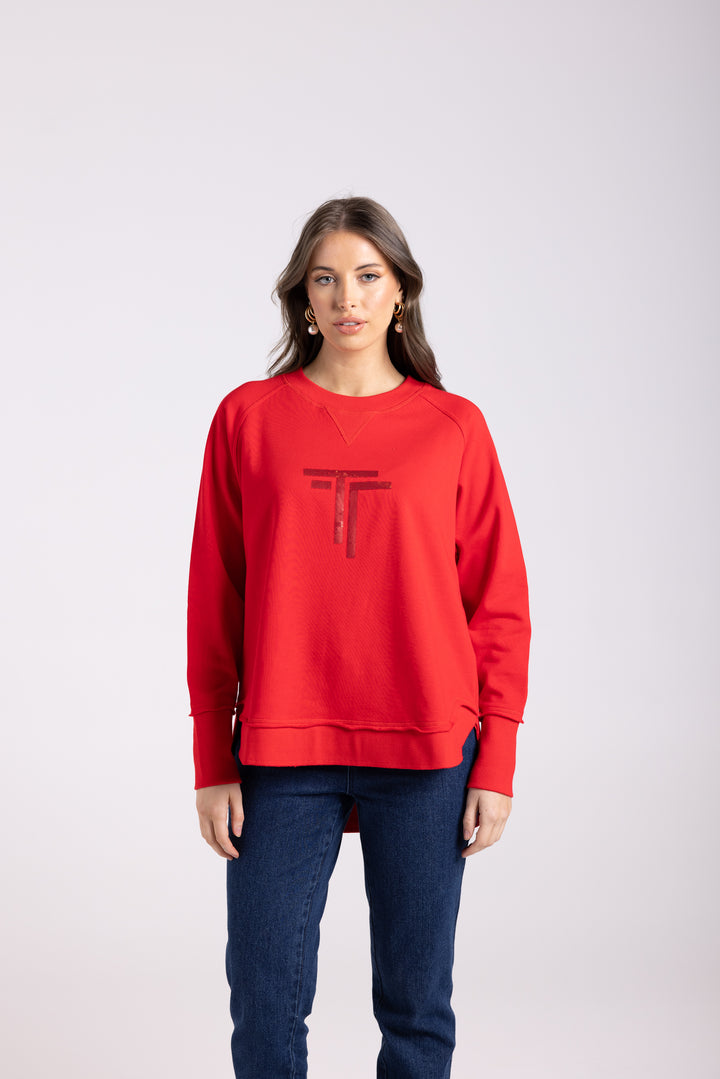 Sequined Sweat - Scarlet - TT64