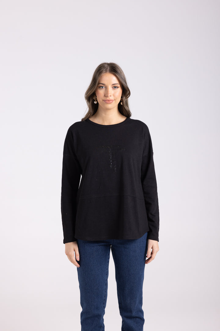 Alice Long Sleeve Tee - Black - TT34