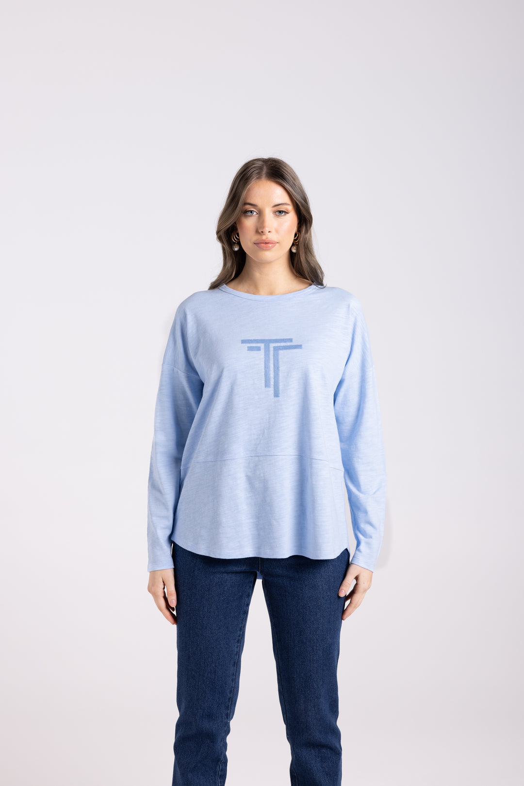 Alice Long Sleeve Tee - Powder Blue - TT34