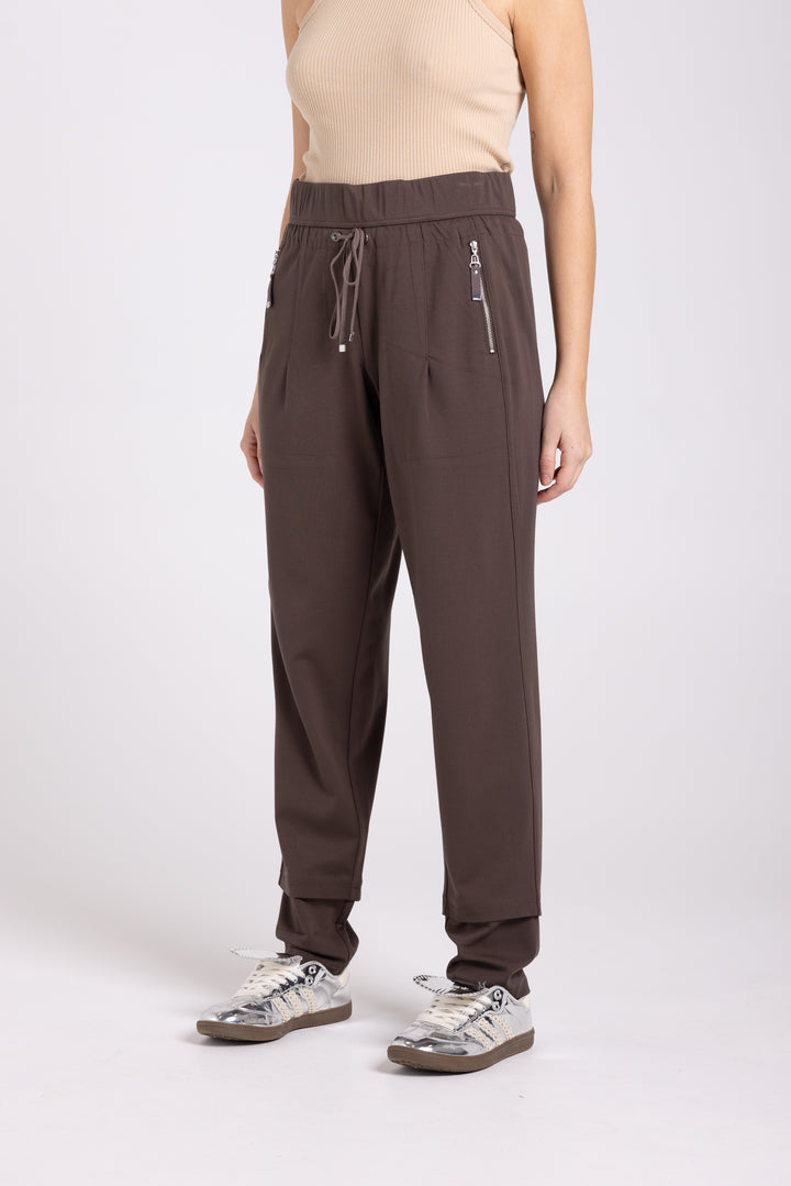 Ponte Panelled Pant - Espresso - TT58