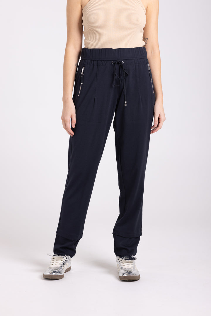 Ponte Panelled Pant - Navy - TT58