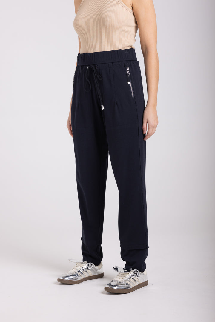 Ponte Panelled Pant - Navy - TT58