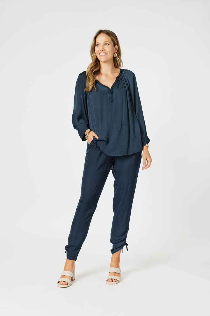 Lux Plait Top - Navy - HV21