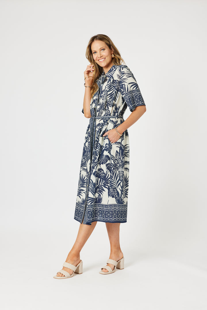Palm Cove Dress - Navy Multi - HV26