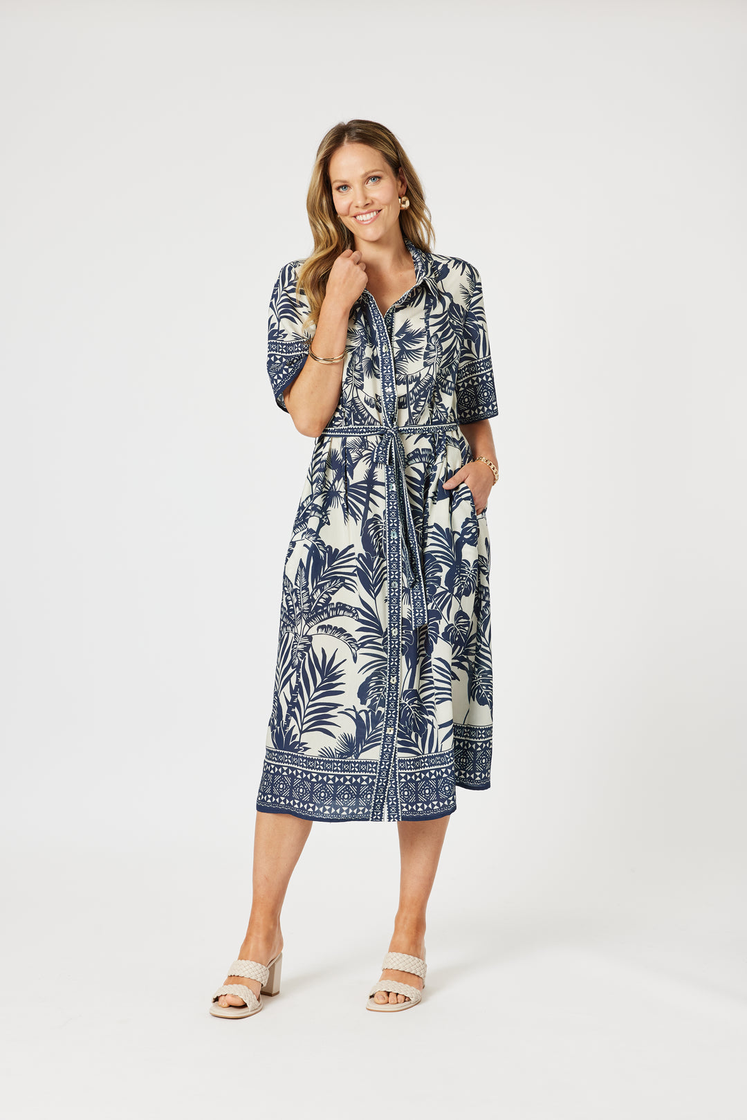 Palm Cove Dress - Navy Multi - HV26
