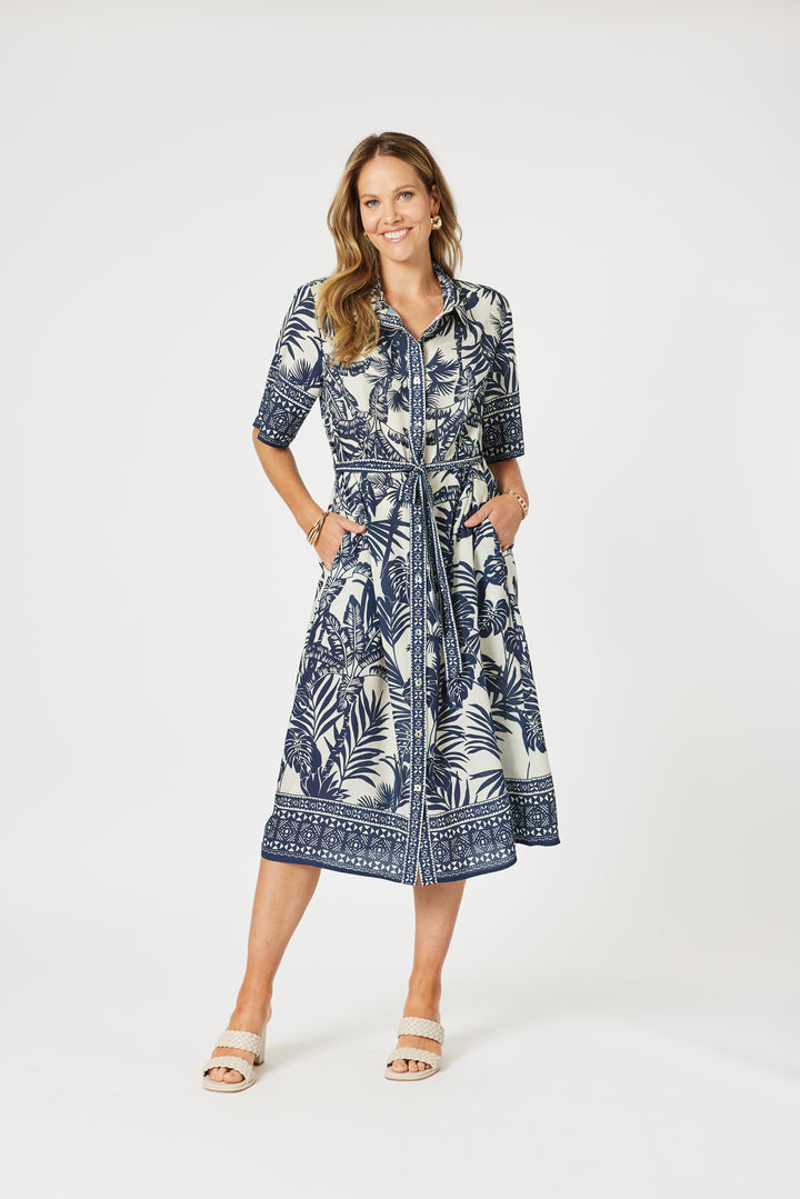 Palm Cove Dress - Navy Multi - HV26