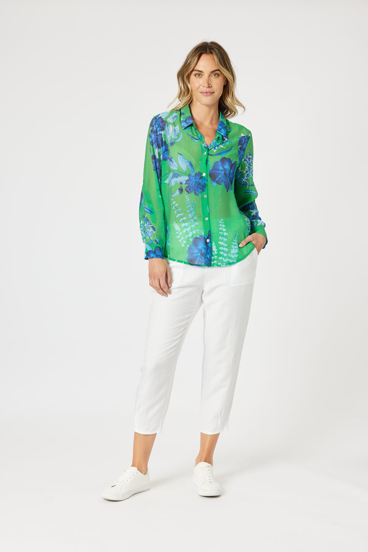 Garden Bloom Shirt - Elm Blue - GS30