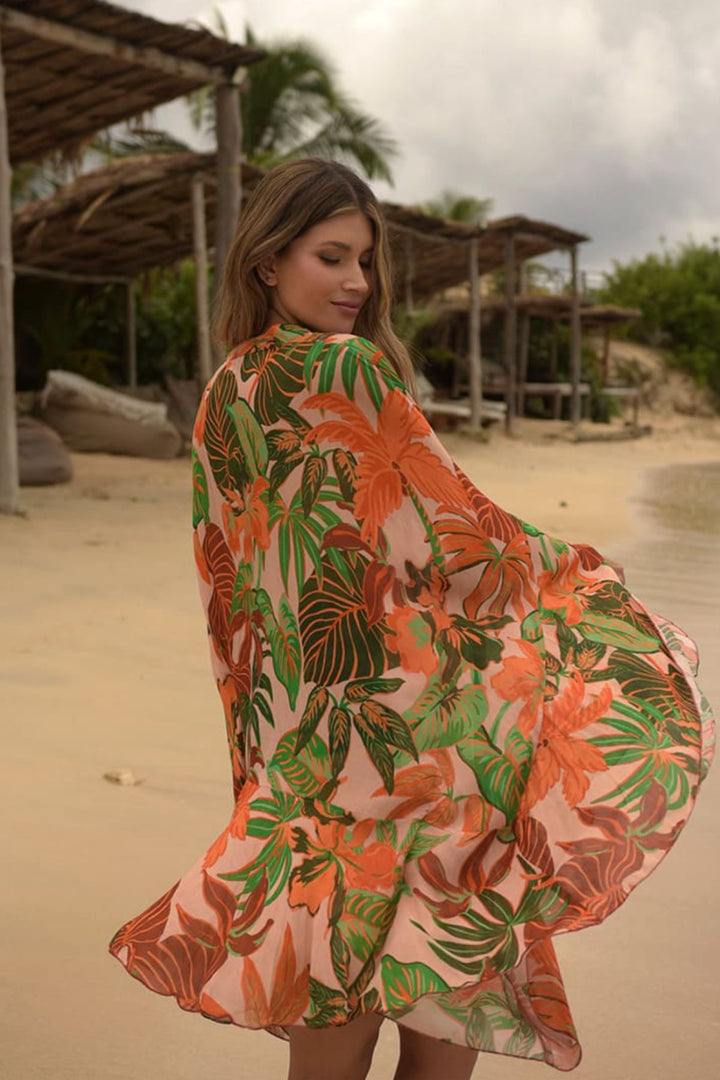 Aleida Short Kaftan - Peach- M27