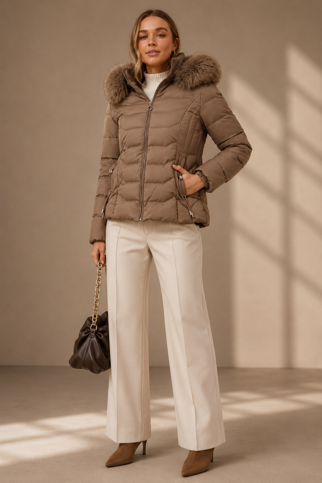 Aspen Luxe Puffer - Natural - CK42