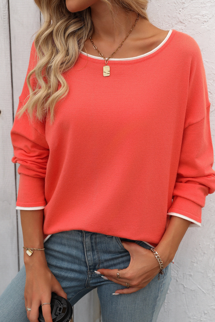 Boat Neck Knit - Coral - MF7