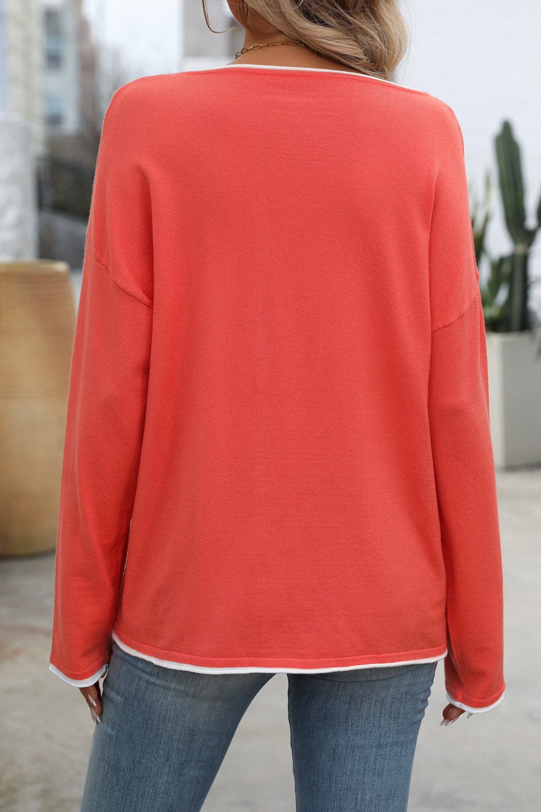 Boat Neck Knit - Coral - MF7