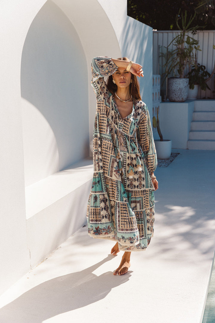 Boho Maxi Dress - Taj Print - PL15