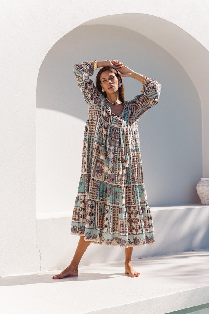 Boho Maxi Dress - Taj Print - PL15