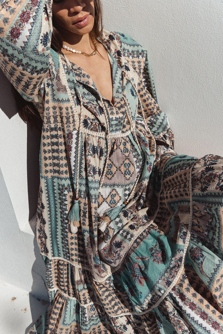 Boho Maxi Dress - Taj Print - PL15