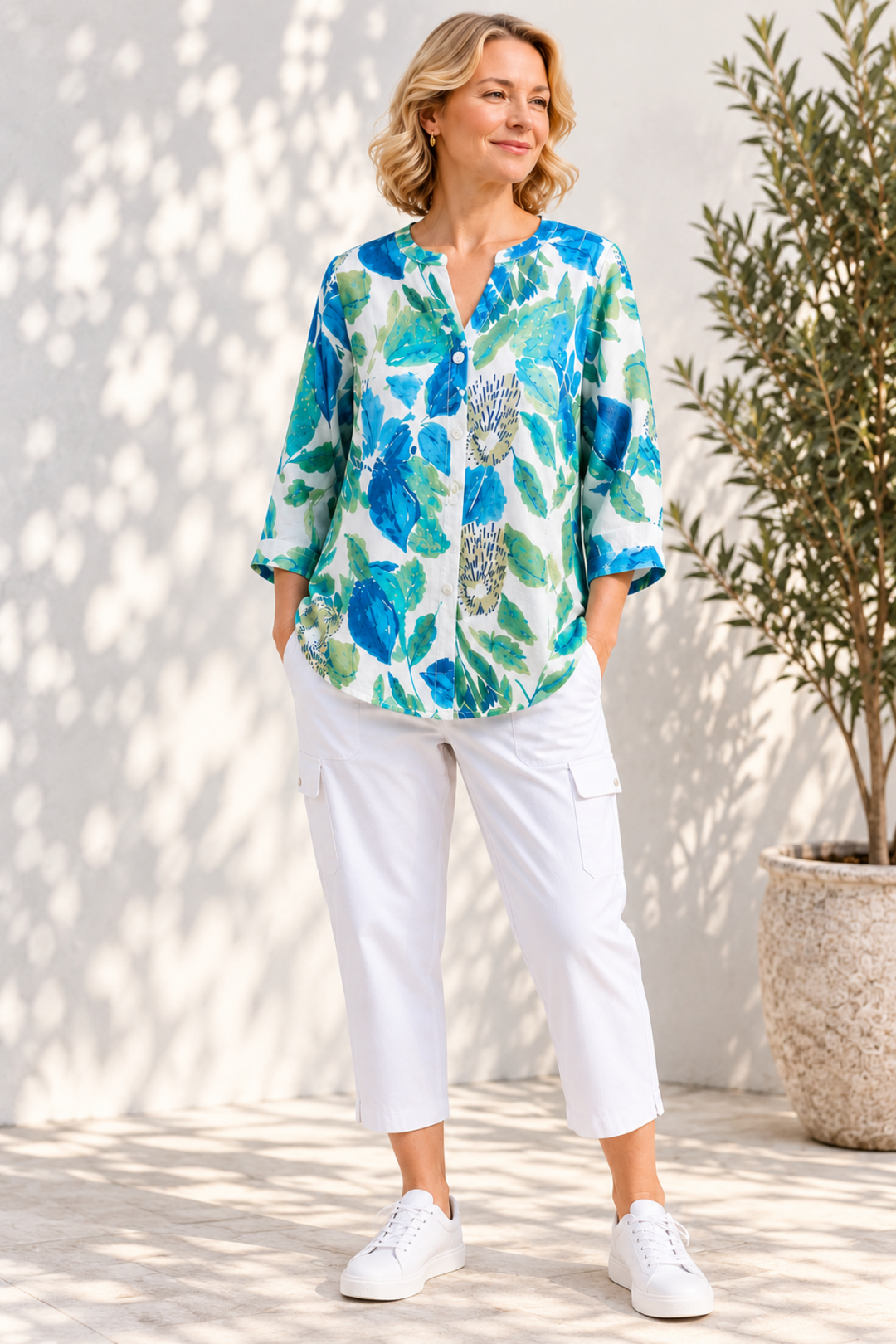 Botanical Breeze Shirt - Blue - W4