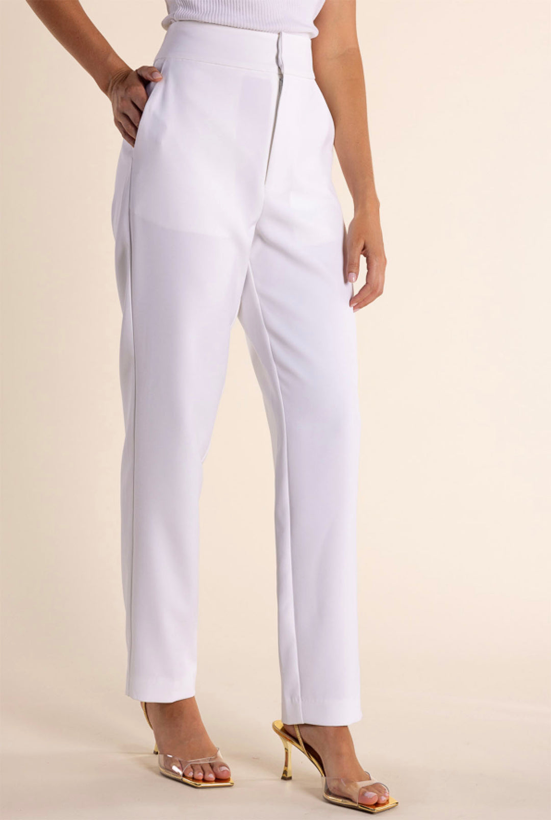 Clare 7/8 Suit Pant - White - TT51