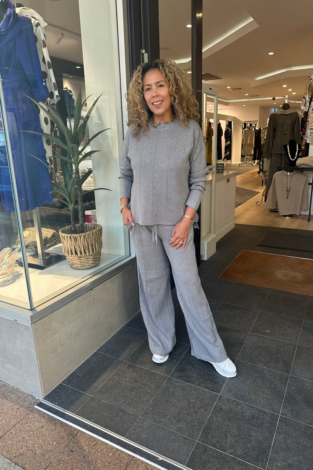 Italian Knitted Chloe Set - Grey - An1