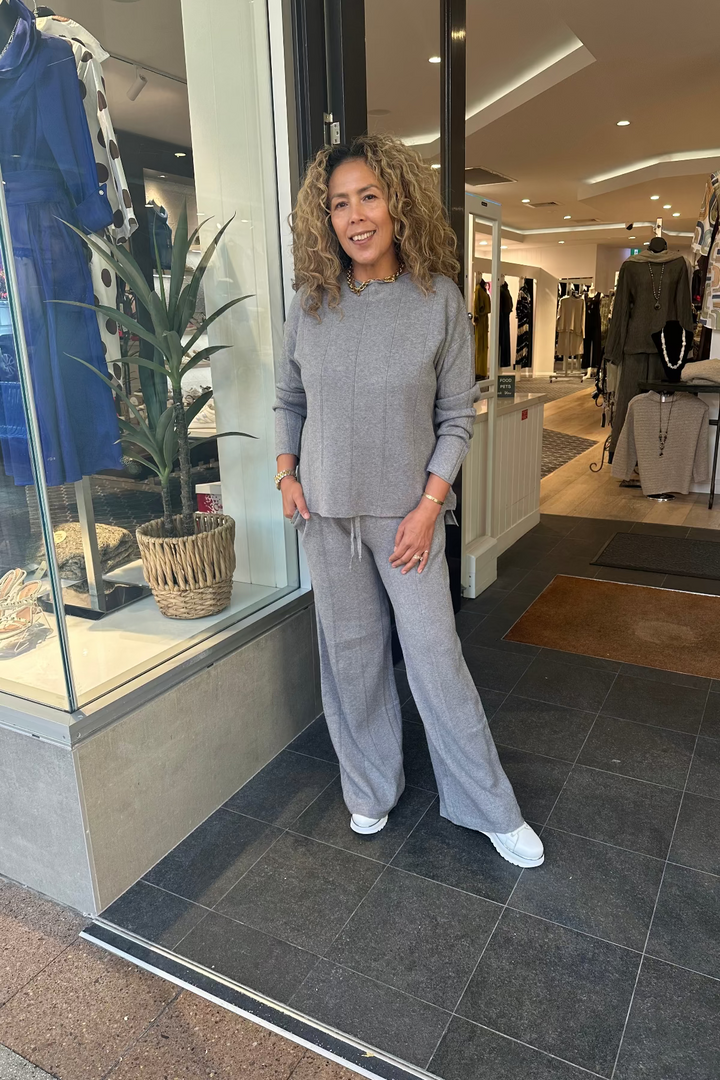 Italian Knitted Chloe Set - Grey - An1
