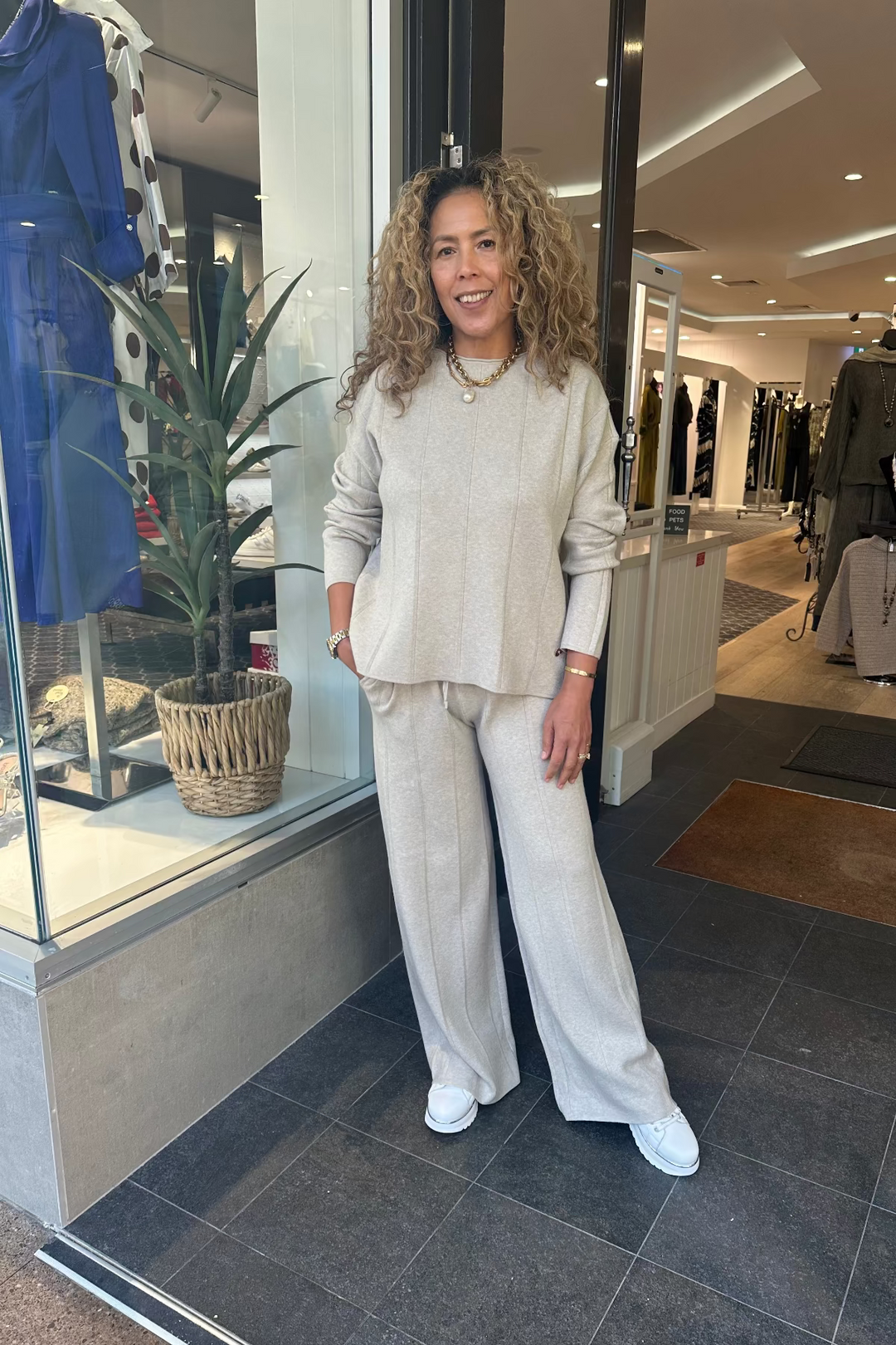 Italian Knitted Chloe Set - Khaki - An1