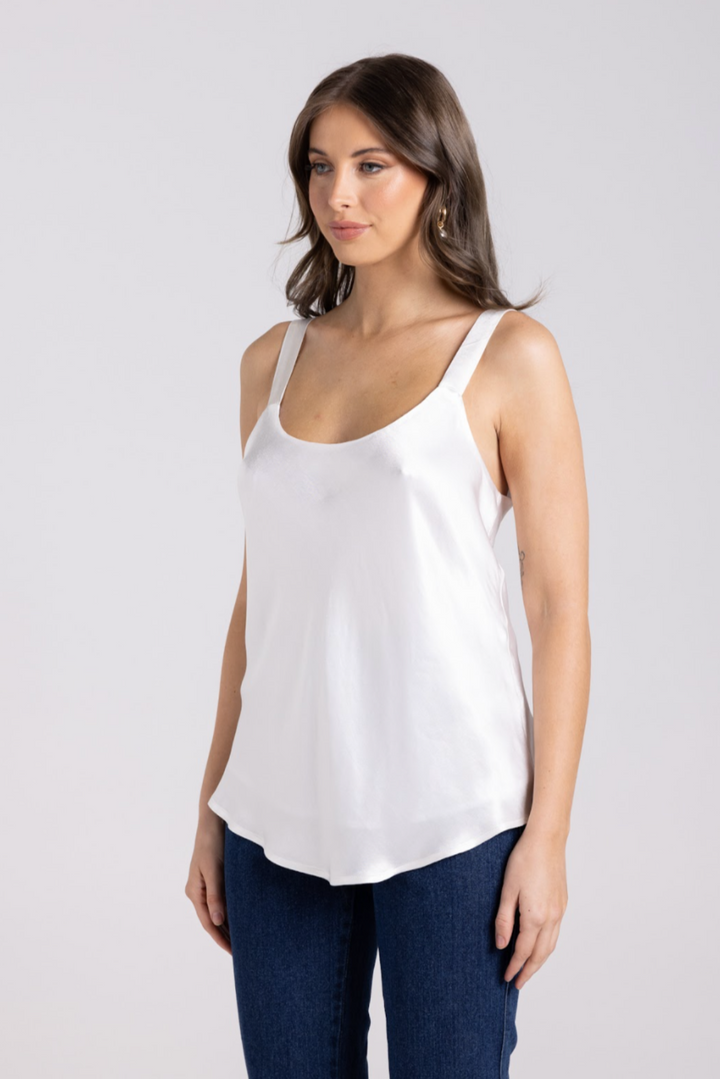 Claire Satin Cami - Winter White - TT30