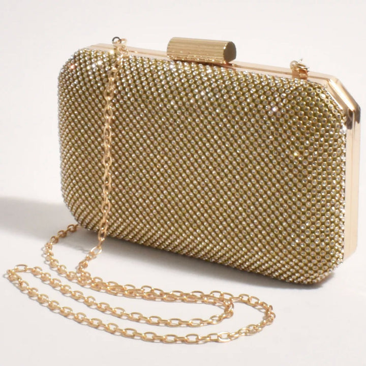 Diamante Mesh Clutch - Gold Crystal - AD17