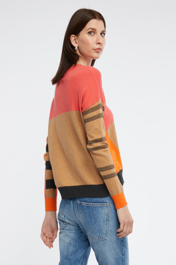 Eclectic Intarsia Jumper In Dubarry by Zacket & Plover back view