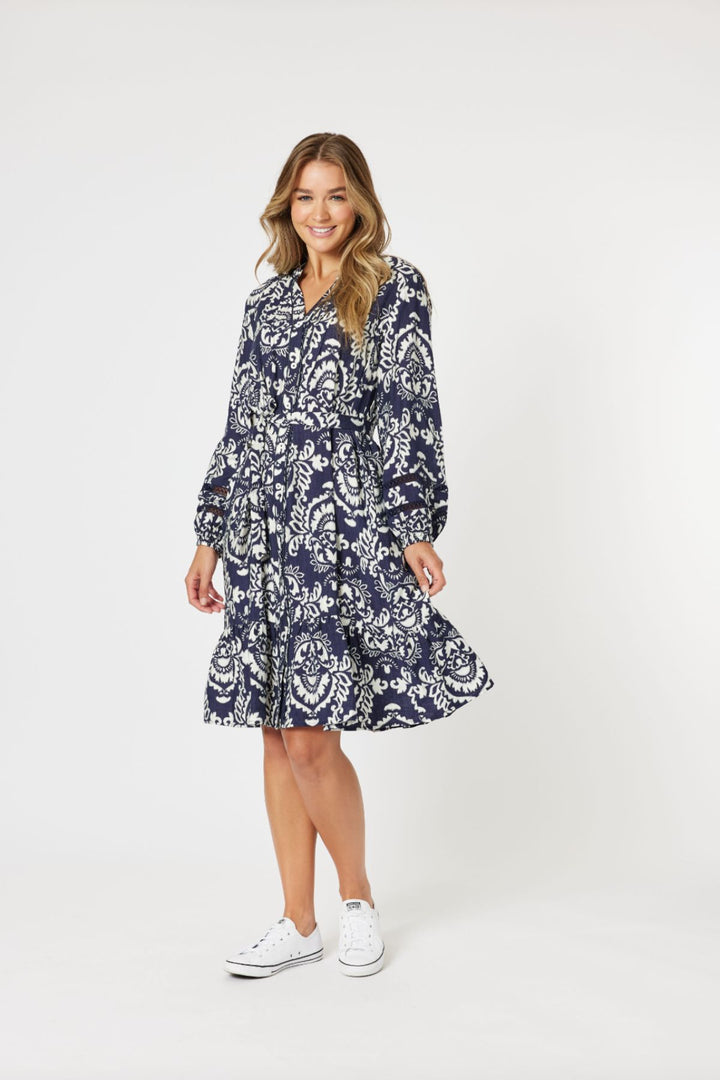 Emily Dress - Navy/White - TZ11