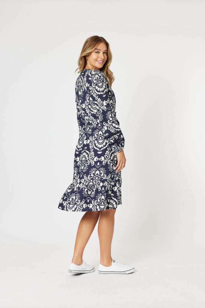 Emily Dress - Navy/White - TZ11