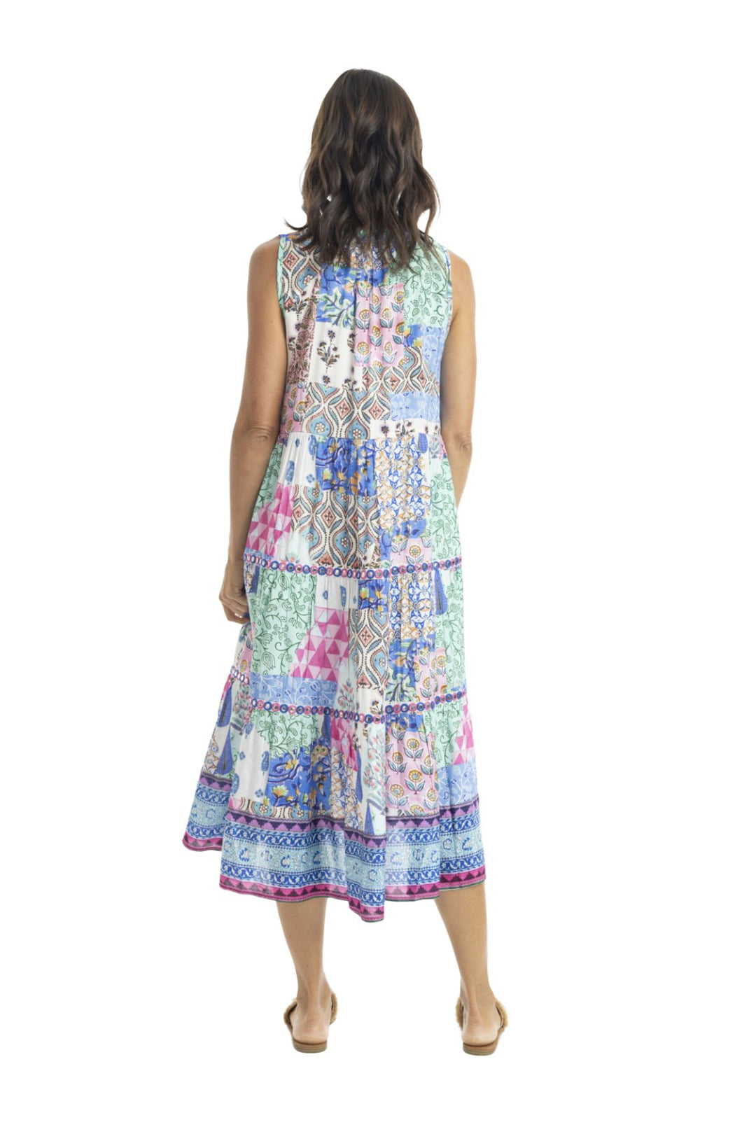 Emma Sleeveless Midi Dress - Print - EP18