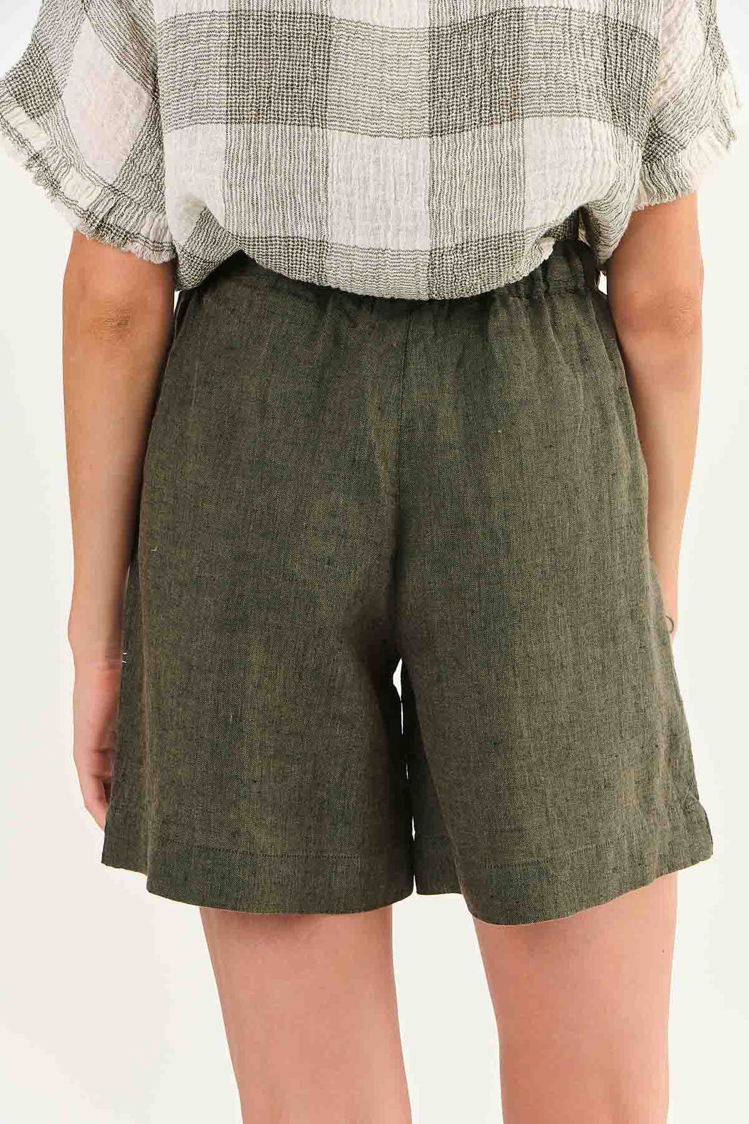 Zoie Linen Shorts - Licorice - OJ26