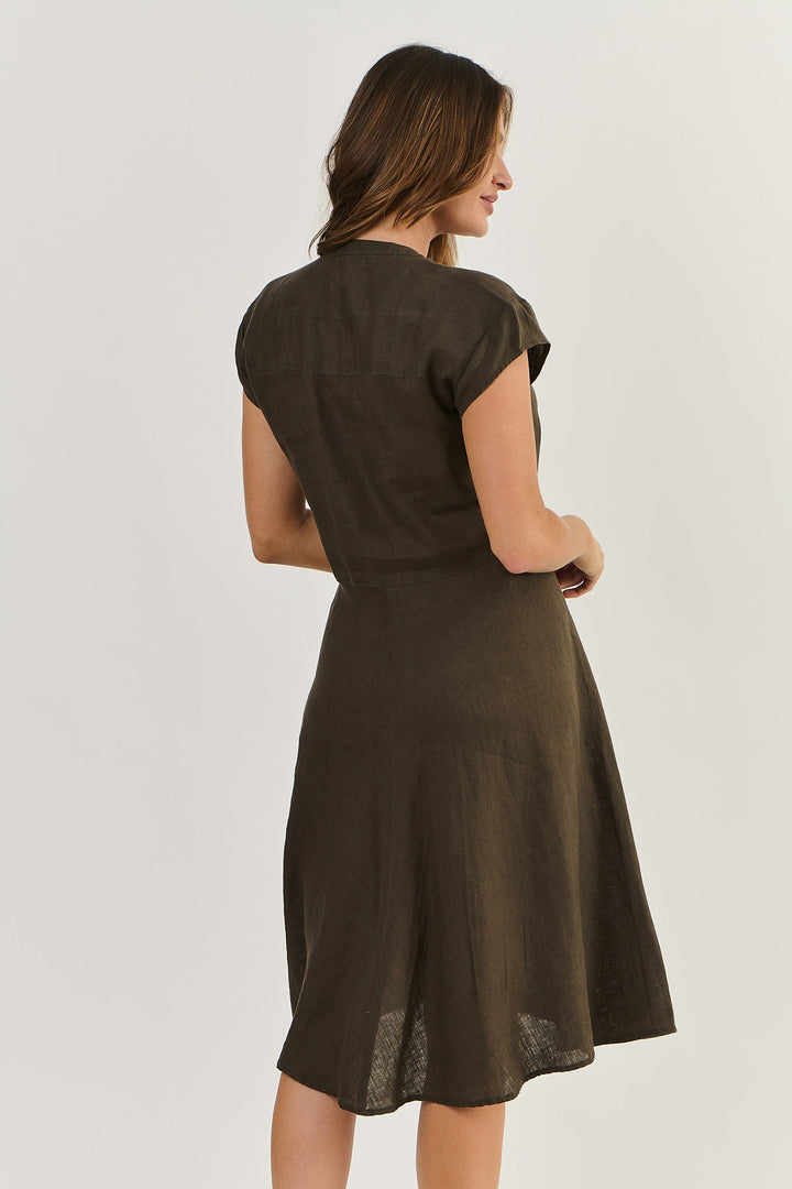 Erica Sleeveless Dress - Espresso - OJ12