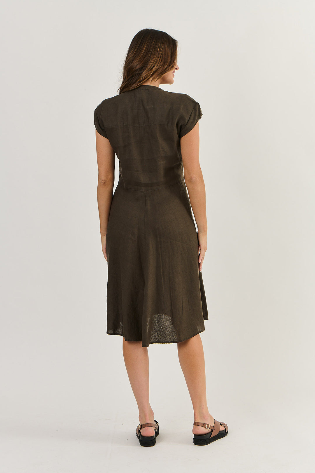 Erica Sleeveless Dress - Espresso - OJ12