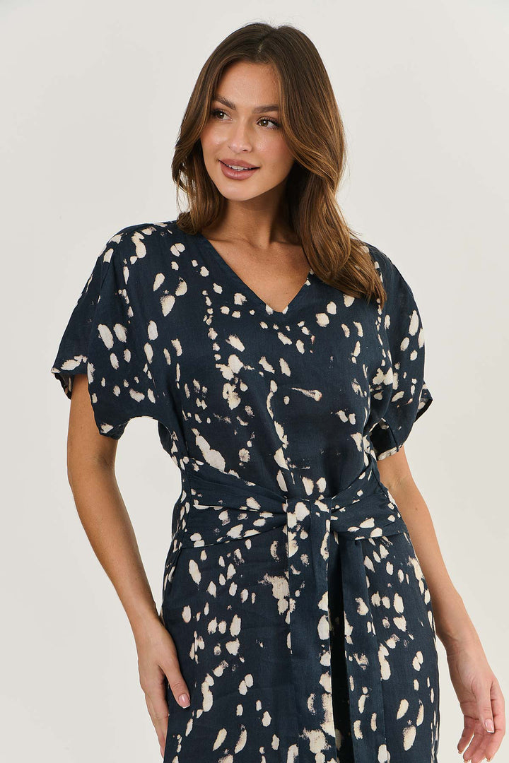 Ellison Linen Dress - Universe -OJ29