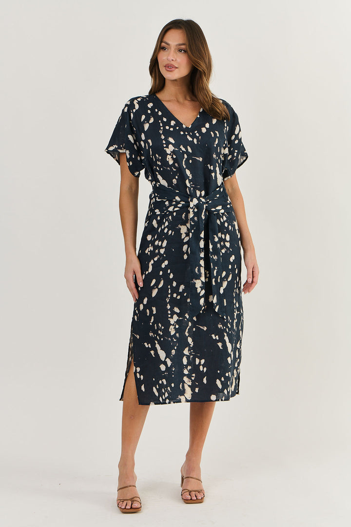 Ellison Linen Dress - Universe -OJ29