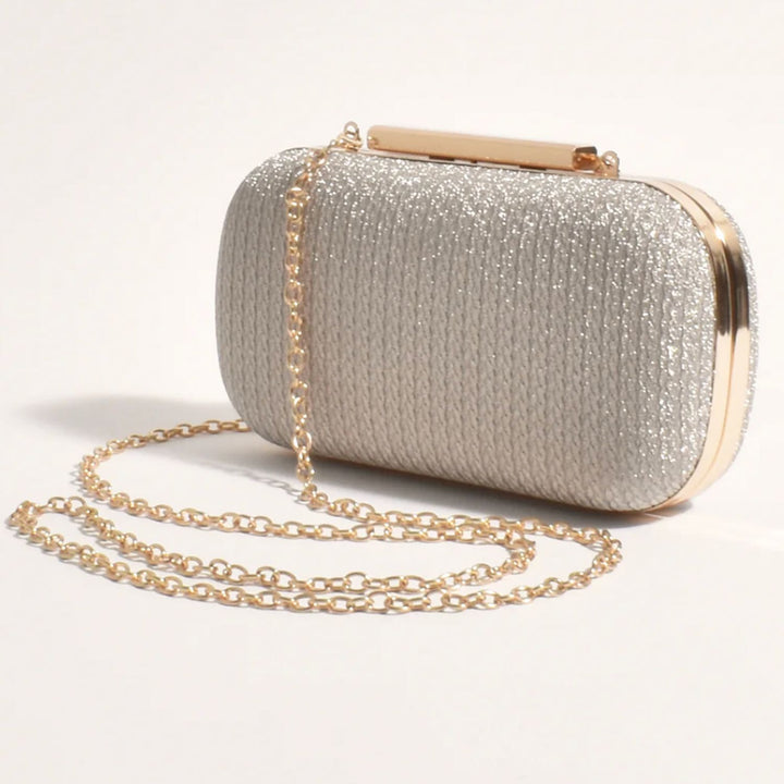 Glam Girl Clutch - Cream & Gold - AD18