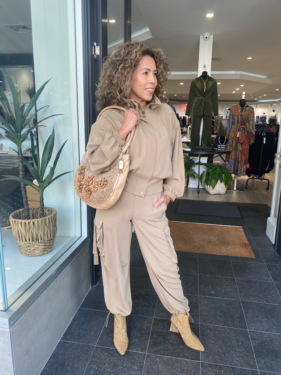 Zip Up Dolman Jacket - Palo Santo - AT11
