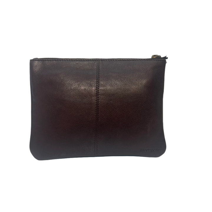 Leather Wristlet Bag - Brown - ML1