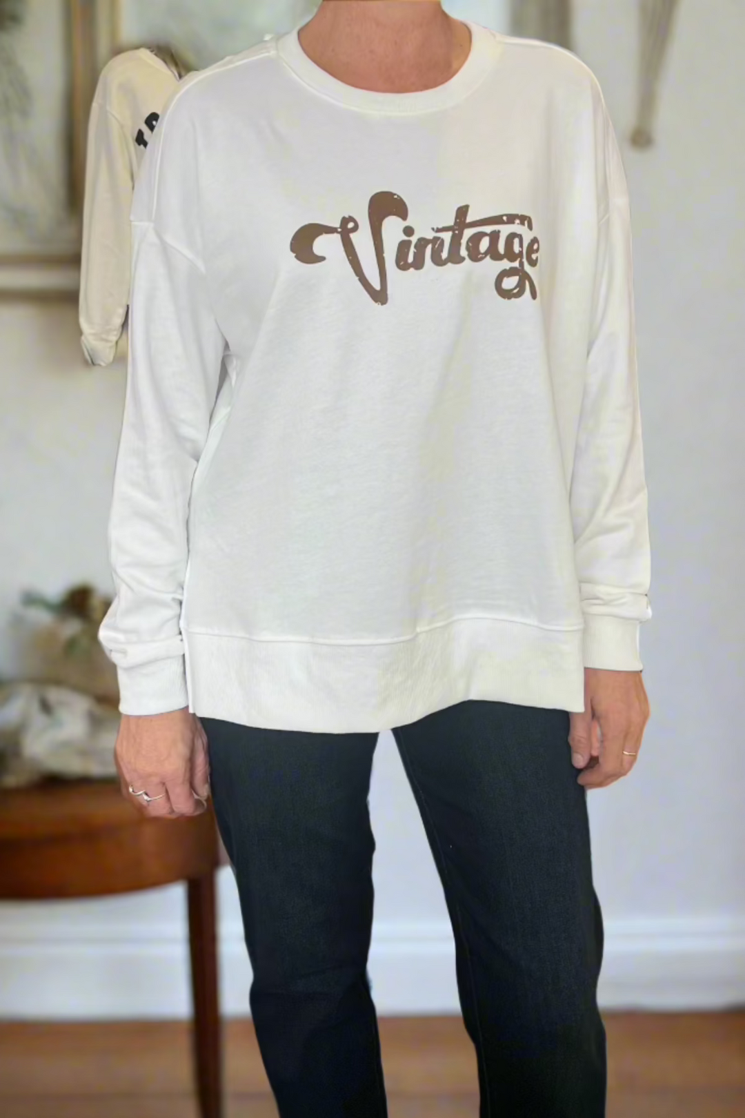Vintage Sweatshirt - White - TZ25