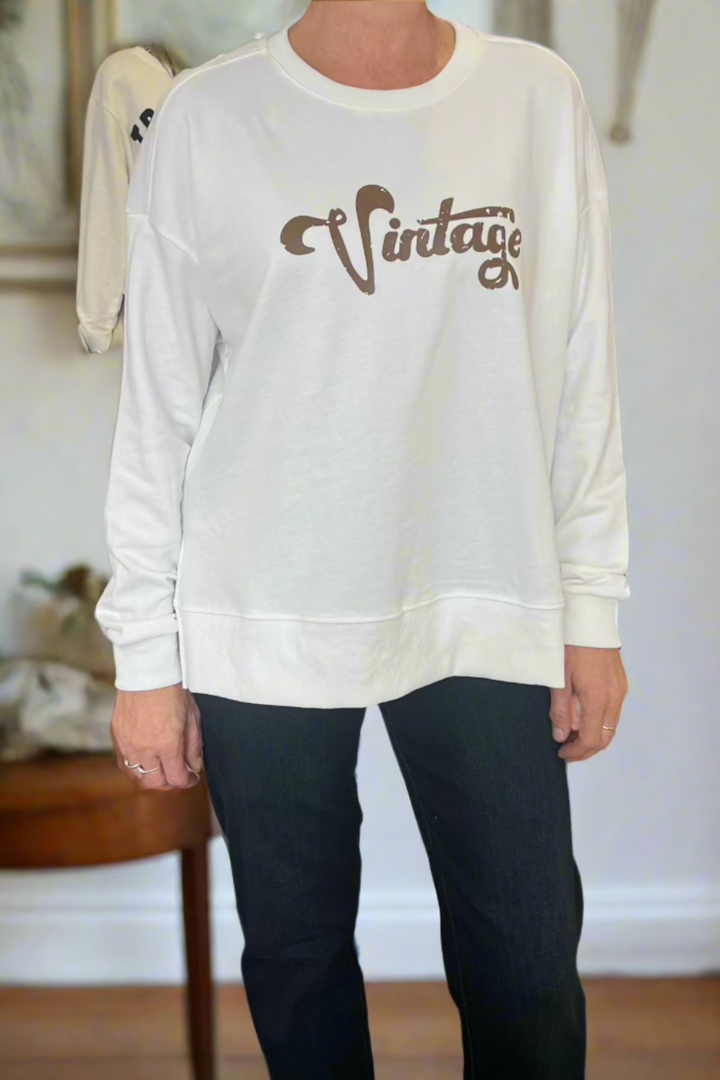 Vintage Sweatshirt - White - TZ25