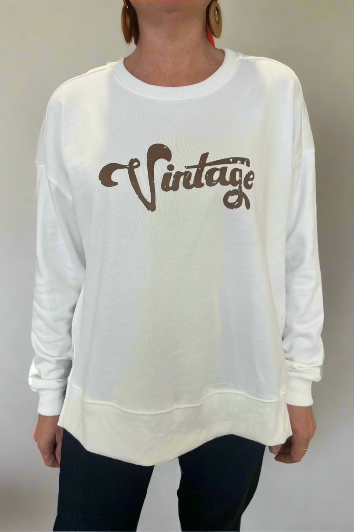 Vintage Sweatshirt - White - TZ25