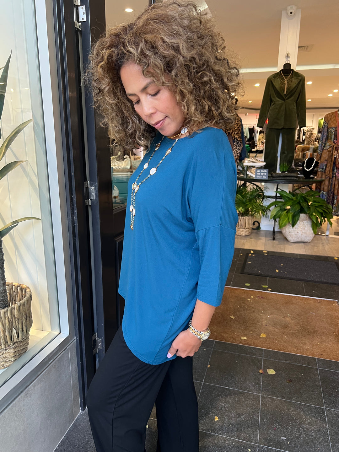 Bamboo Hi-Lo Top - Teal - BO4