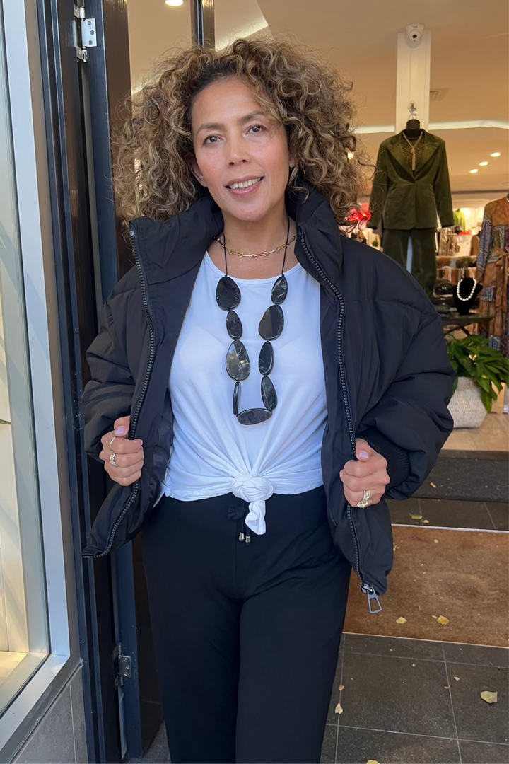 Evelyn Puffer Jacket - Black - MF3