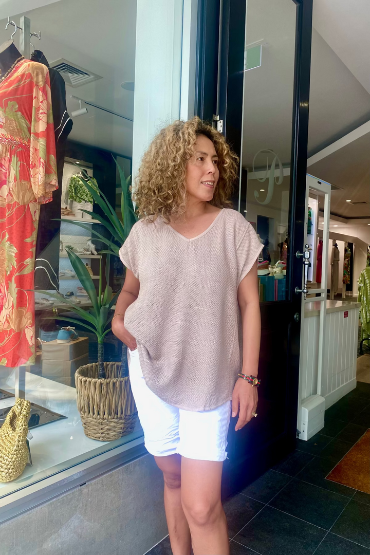 Lyra Hessian Top - Cinnamon - CB34