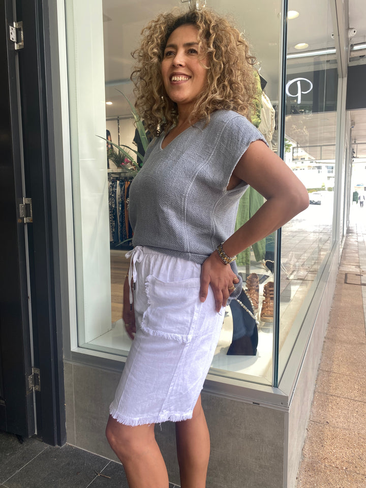 Lyra Hessian Top - Slate Blue - CB34