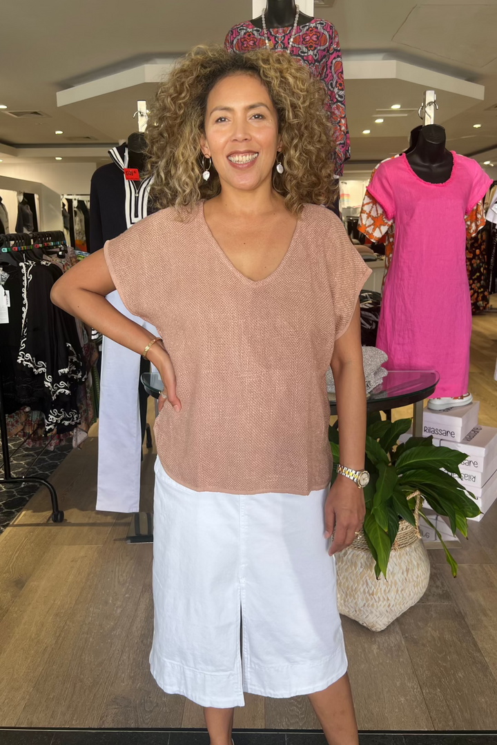 Paris Hessian Top - Soft Camel - CB1