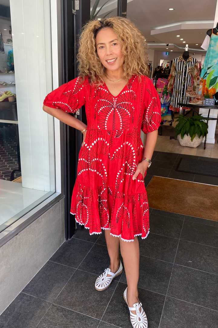 Idalia Dress - Red - LL40