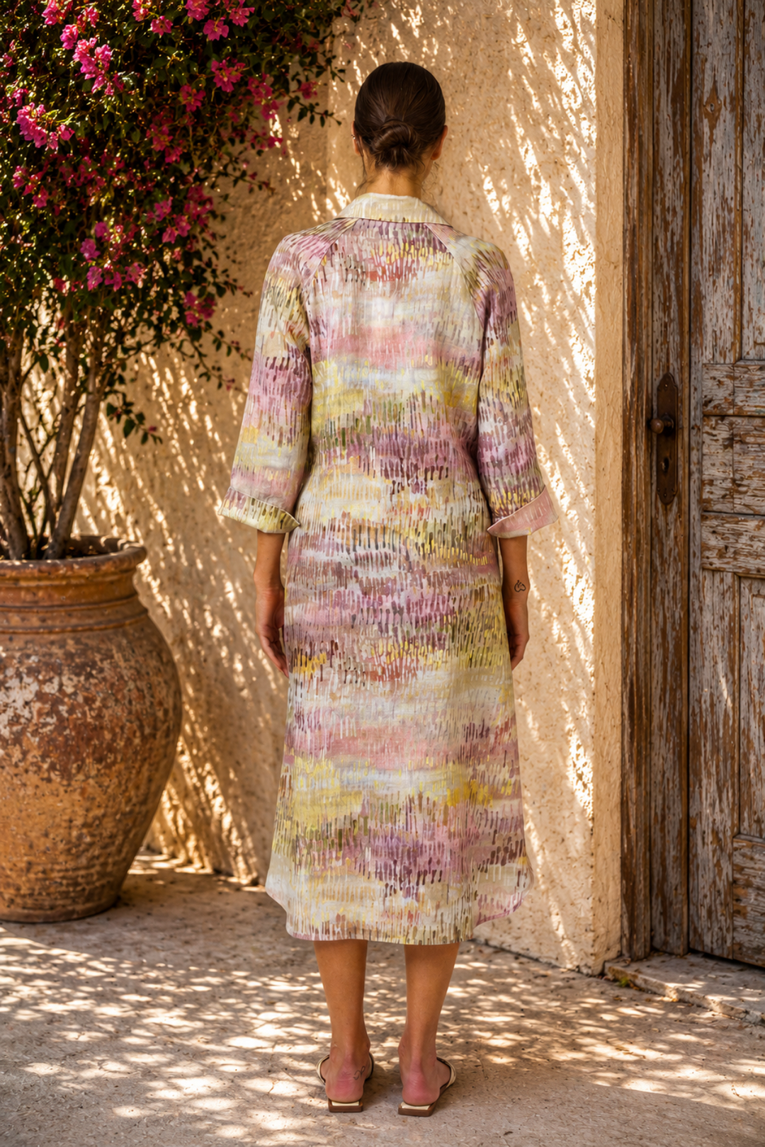 Jardin Linen Midi Dress - OJ95
