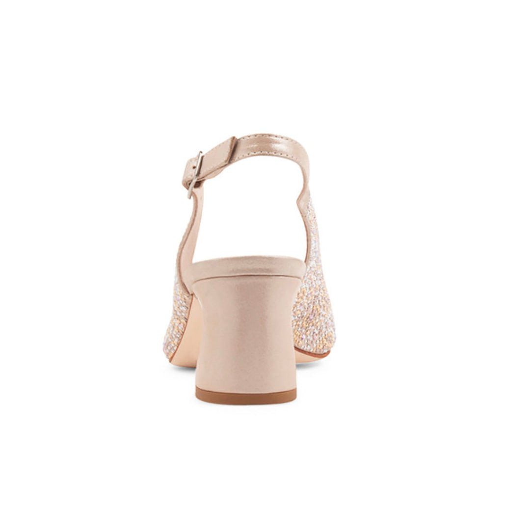 Juliette And Django Jujun Nude Shimmer leather heel from Pizazz Boutique Nelson Bay back view
